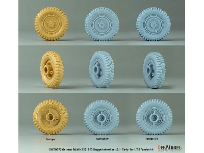 German Sd.Kfz 222/223 - Sagged Wheel Set (2) Early (For Tamiya) - zdjęcie 13