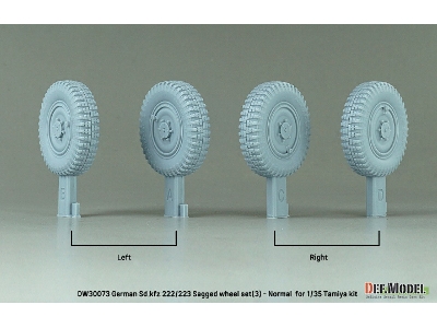 Ww2 German Sd.Kfz 222/223 - Sagged Wheel Set (3) Late (For Tamiya) - zdjęcie 4