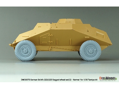 Ww2 German Sd.Kfz 222/223 - Sagged Wheel Set (3) Late (For Tamiya) - zdjęcie 6