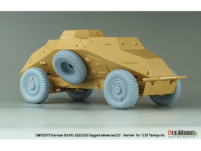 Ww2 German Sd.Kfz 222/223 - Sagged Wheel Set (3) Late (For Tamiya) - zdjęcie 8