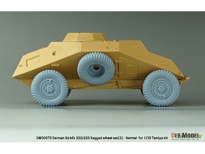 Ww2 German Sd.Kfz 222/223 - Sagged Wheel Set (3) Late (For Tamiya) - zdjęcie 9