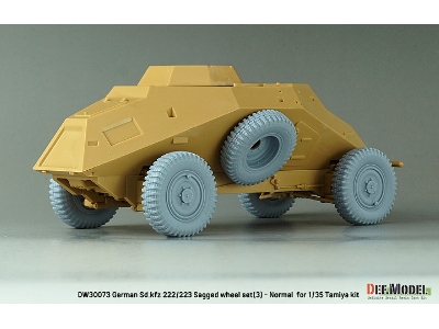 Ww2 German Sd.Kfz 222/223 - Sagged Wheel Set (3) Late (For Tamiya) - zdjęcie 10