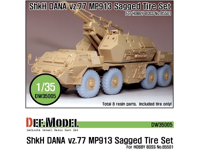 Cz Dana Shkh Vz.77 Mp913 Sagged Tire Set (For Hobbyboss 1/35) - zdjęcie 1