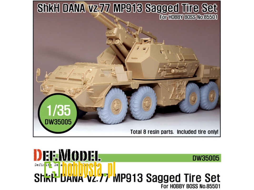 Cz Dana Shkh Vz.77 Mp913 Sagged Tire Set (For Hobbyboss 1/35) - zdjęcie 1