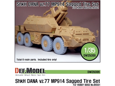 Cz Dana Shkh Vz.77 Mp914 Sagged Tire Set (For Hobbyboss 1/35) - zdjęcie 1