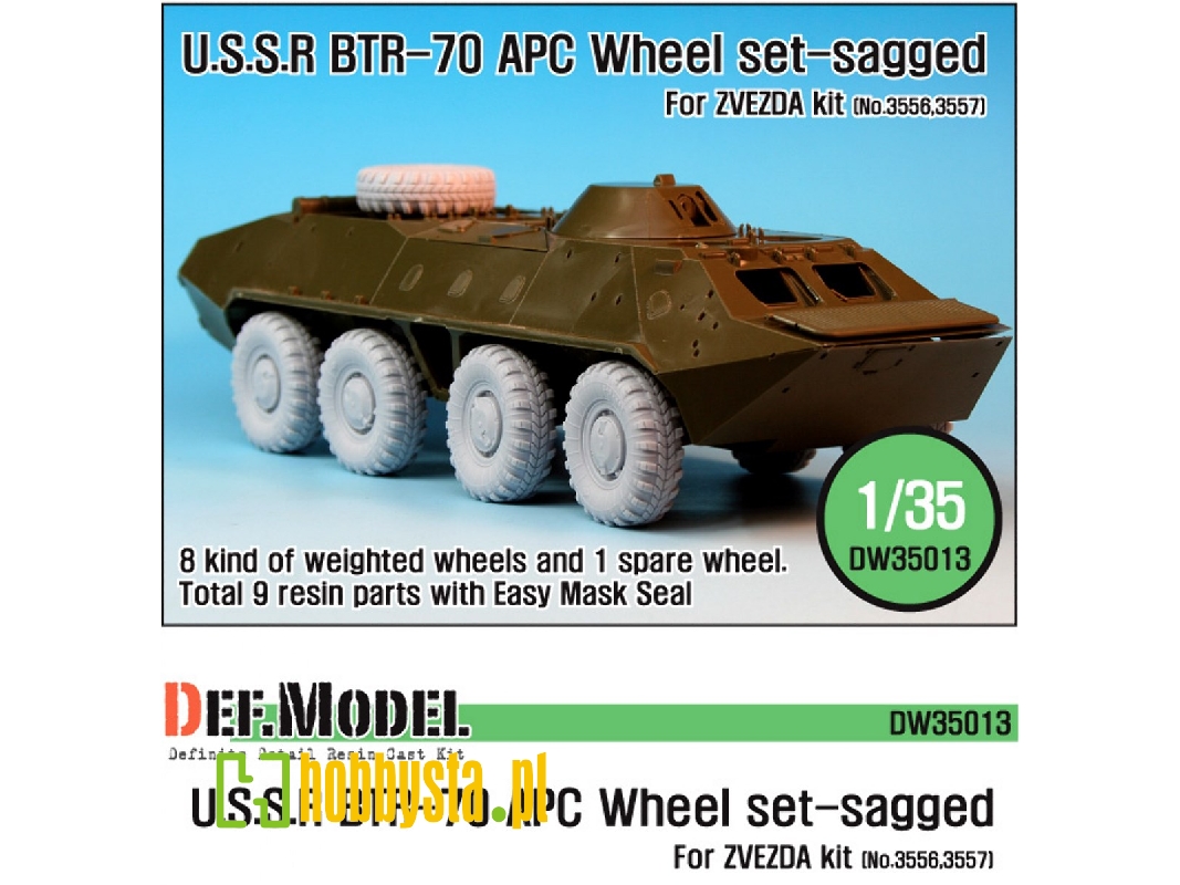 Btr-70 Apc Sagged Wheel Set (For Zvezda 1/35) - zdjęcie 1 Btr-70 Apc Sagged Wheel Set (For Zvezda 1/35) - zdjęcie 1