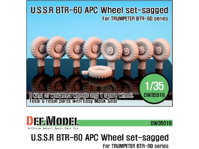 Btr-60 Apc Sagged Wheel Set (For Trumpeter 1/35) - zdjęcie 1