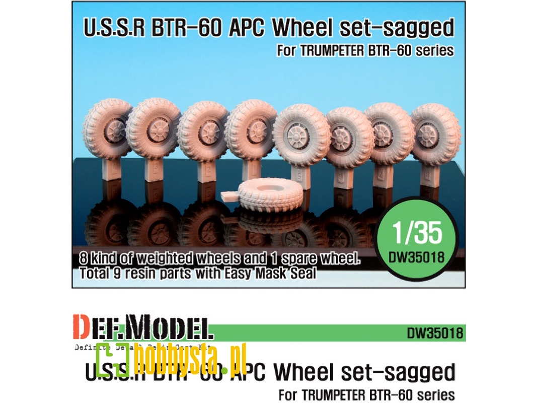 Btr-60 Apc Sagged Wheel Set (For Trumpeter 1/35) - zdjęcie 1 Btr-60 Apc Sagged Wheel Set (For Trumpeter 1/35) - zdjęcie 1