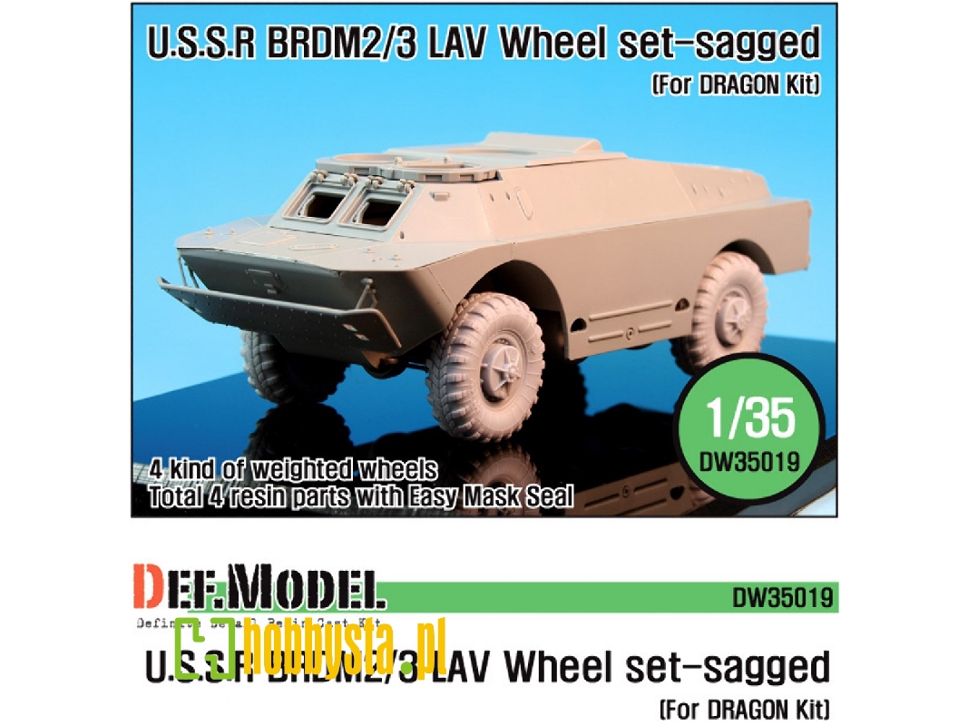 Brdm-2/3 Lav Sagged Wheel Set (For Dragon 1/35) - zdjęcie 1 Brdm-2/3 Lav Sagged Wheel Set (For Dragon 1/35) - zdjęcie 1