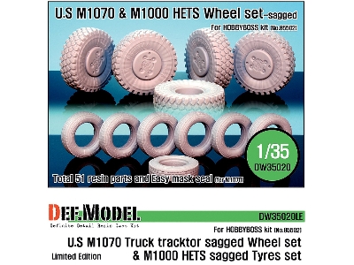 M1070/M1000hets Sagged Wheel Set (For Hobbyboss 1/35) Limited - zdjęcie 1