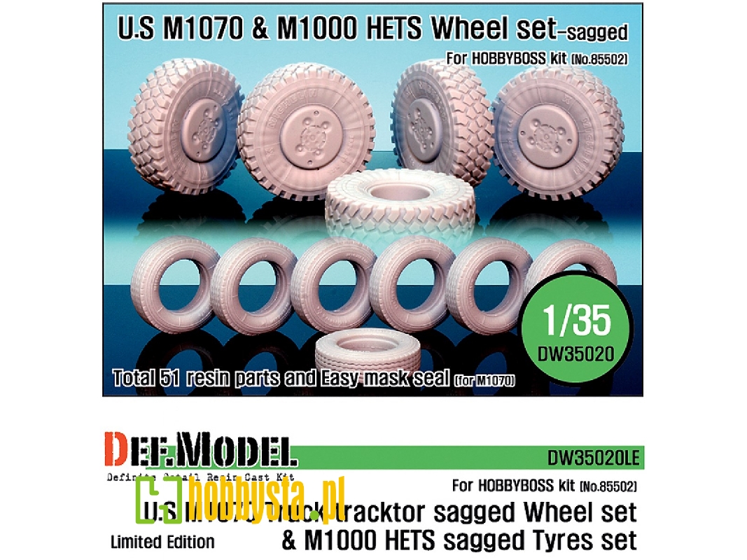 M1070/M1000hets Sagged Wheel Set (For Hobbyboss 1/35) Limited - zdjęcie 1 M1070/M1000hets Sagged Wheel Set (For Hobbyboss 1/35) Limited - zdjęcie 1