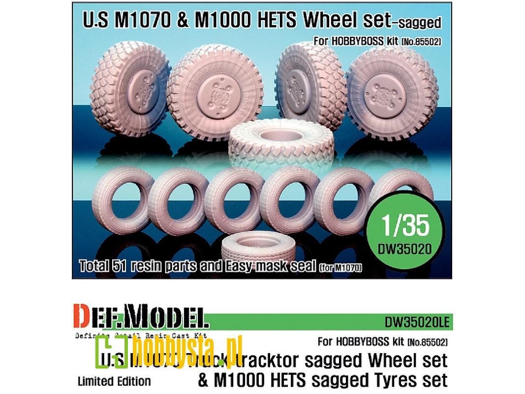 M1070/M1000hets Sagged Wheel Set (For Hobbyboss 1/35) Limited - zdjęcie 1