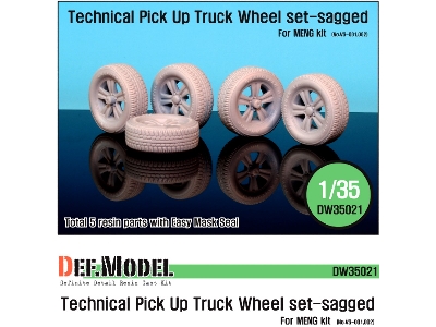 Technical Pick Up Truck Sagged Wheel Set (For Meng 1/35) - Restocked - zdjęcie 1