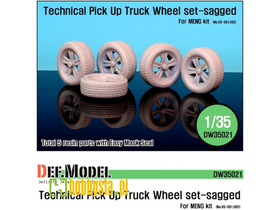 Technical Pick Up Truck Sagged Wheel Set (For Meng 1/35) - Restocked - zdjęcie 1 Technical Pick Up Truck Sagged Wheel Set (For Meng 1/35) - Restocked - zdjęcie 1