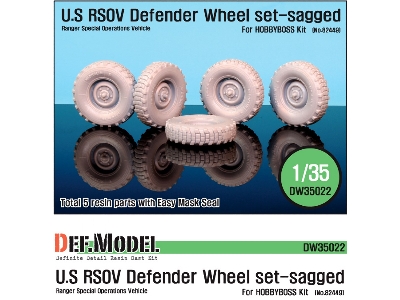 U.S Rsov Defender Sagged Wheel Set (For Hobbyboss 1/35) - zdjęcie 1