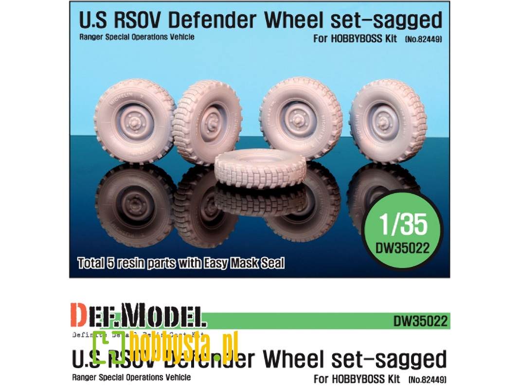 U.S Rsov Defender Sagged Wheel Set (For Hobbyboss 1/35) - zdjęcie 1 U.S Rsov Defender Sagged Wheel Set (For Hobbyboss 1/35) - zdjęcie 1
