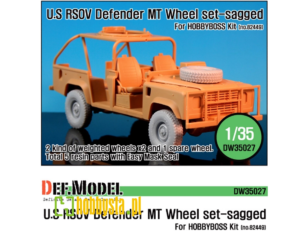 U.S Rsov Defender Mt Sagged Wheel Set (For Hobbyboss 1/35) - zdjęcie 1 U.S Rsov Defender Mt Sagged Wheel Set (For Hobbyboss 1/35) - zdjęcie 1