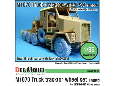 M1070 Truck Tractor Sagged Wheel Set (For Hobbyboss 1/35) - zdjęcie 1