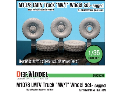 M1078 Lmtv Truck Mv/T Sagged Wheel Set (For Trumpeter 1/35) - zdjęcie 1