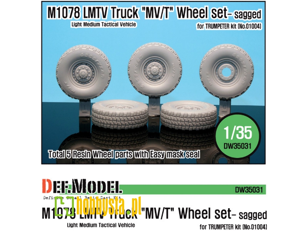 M1078 Lmtv Truck Mv/T Sagged Wheel Set (For Trumpeter 1/35) - zdjęcie 1 M1078 Lmtv Truck Mv/T Sagged Wheel Set (For Trumpeter 1/35) - zdjęcie 1