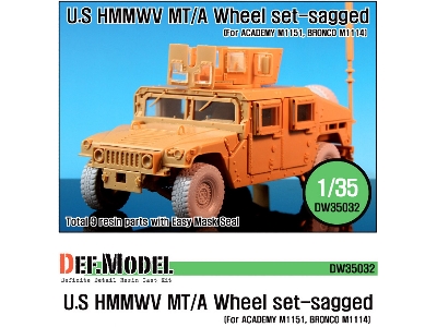 Hmmwv Bfgr Sagged Wheel Set(For Academy 1/35 M1151, Bronco M1114 Kit) - zdjęcie 1