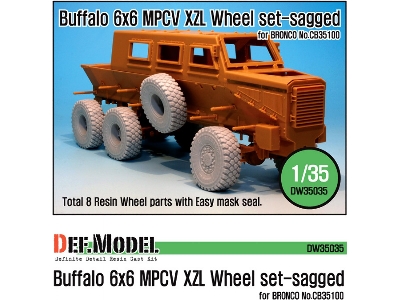 Buffalo 6x6 Mpcv Mich. Xzl Sagged Wheel Set(For Bronco 1/35) - zdjęcie 1