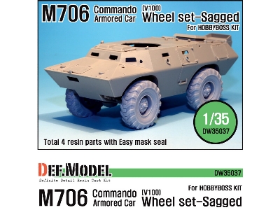 U.S M706(V100) Commando Sagged Wheel Set (For Hobbyboss 1/35) - zdjęcie 1