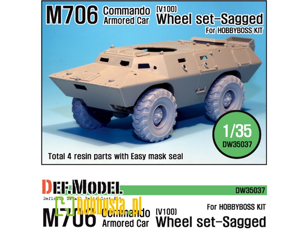 U.S M706(V100) Commando Sagged Wheel Set (For Hobbyboss 1/35) - zdjęcie 1