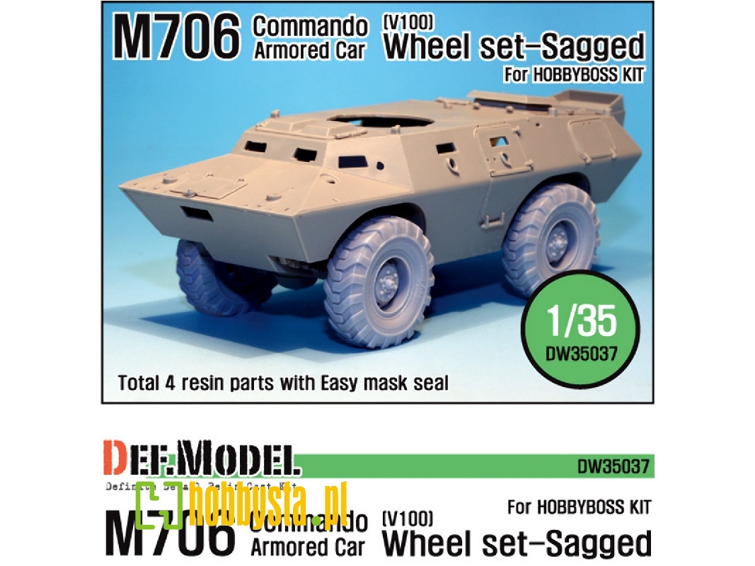 U.S M706(V100) Commando Sagged Wheel Set (For Hobbyboss 1/35) - zdjęcie 1 U.S M706(V100) Commando Sagged Wheel Set (For Hobbyboss 1/35) - zdjęcie 1
