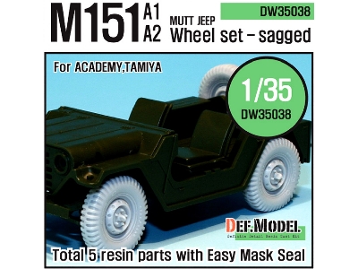U.S M151 Jeep Sagged Wheel Set (For Tamiya/Academy 1/35) - zdjęcie 1