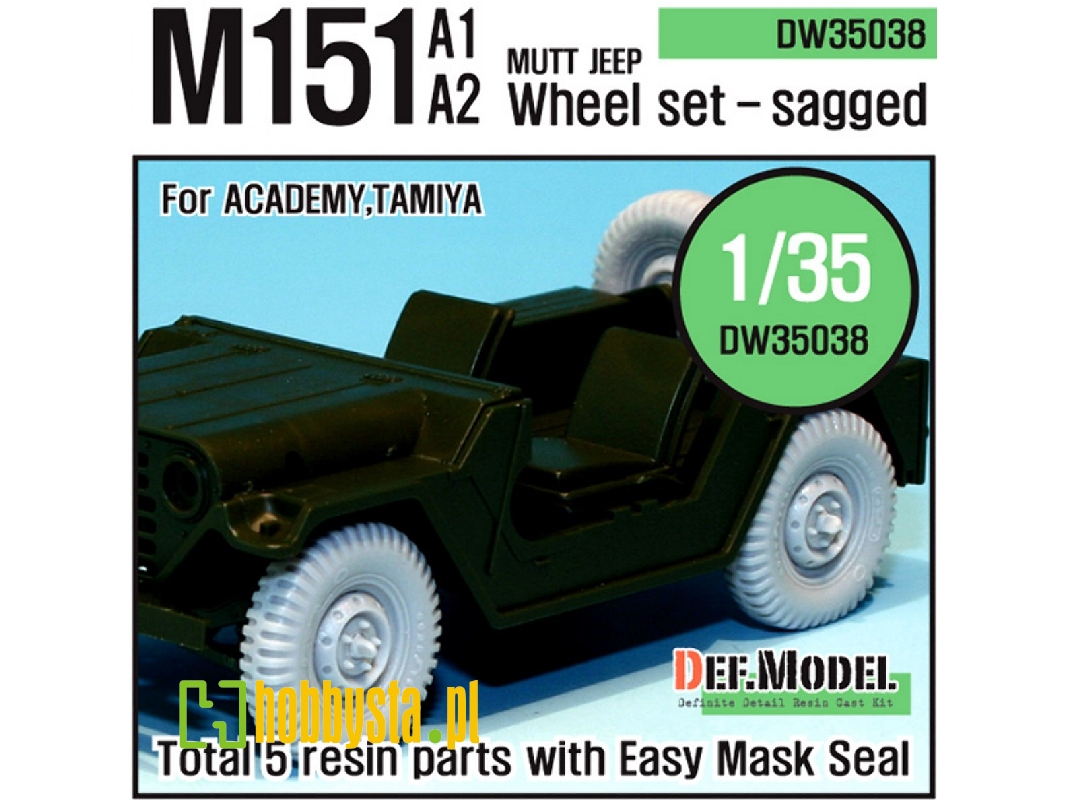 U.S M151 Jeep Sagged Wheel Set (For Tamiya/Academy 1/35) - zdjęcie 1 U.S M151 Jeep Sagged Wheel Set (For Tamiya/Academy 1/35) - zdjęcie 1