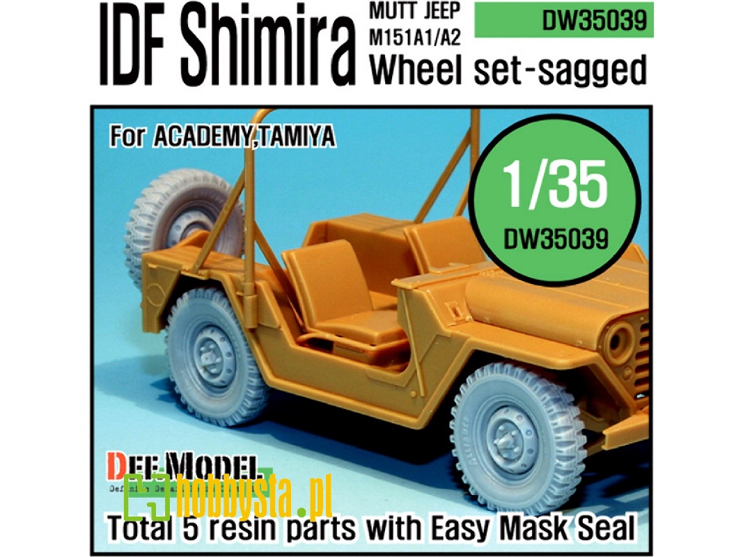 Idf M151 Shimira Sagged Wheel Set (For Academy 1/35) - zdjęcie 1 Idf M151 Shimira Sagged Wheel Set (For Academy 1/35) - zdjęcie 1
