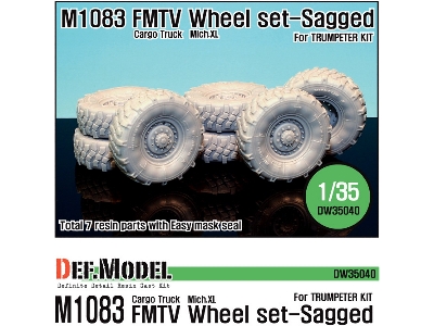 Us M1083 Fmtv Truck Mich.Xl Sagged Wheel Set (For Trumpeter 1/35) - zdjęcie 1