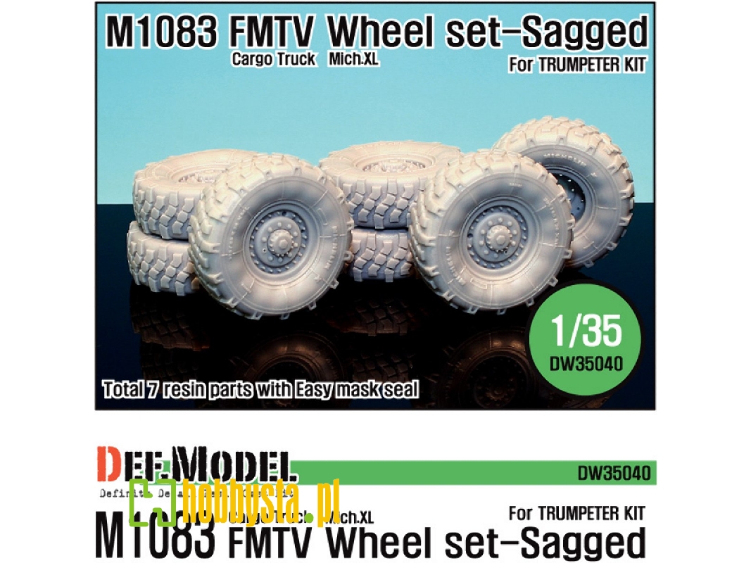 Us M1083 Fmtv Truck Mich.Xl Sagged Wheel Set (For Trumpeter 1/35) - zdjęcie 1 Us M1083 Fmtv Truck Mich.Xl Sagged Wheel Set (For Trumpeter 1/35) - zdjęcie 1