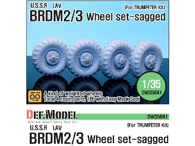 Brdm-2 Sagged Wheel Set (For Trumpeter 1/35) - zdjęcie 1