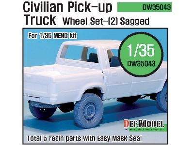 Civilian Pick Up Truck Sagged Wheel Set 2 (For Meng 1/35) - zdjęcie 1