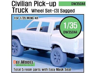 Civilian Pick Up Truck Sagged Wheel Set 3 (For Meng 1/35) - zdjęcie 1
