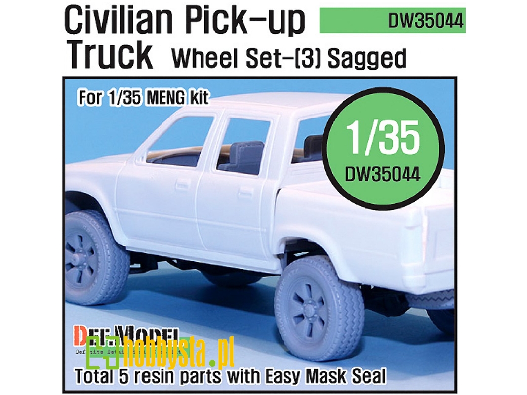 Civilian Pick Up Truck Sagged Wheel Set 3 (For Meng 1/35) - zdjęcie 1 Civilian Pick Up Truck Sagged Wheel Set 3 (For Meng 1/35) - zdjęcie 1