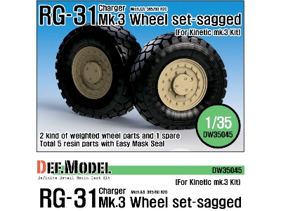Rg-31 Mk.3 Sagged Wheel Set (For Kinetic 1/35) - zdjęcie 1