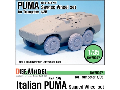 Italian Puma 6x6 Afv Sagged Wheel Set (For Trumpeter 1/35) - zdjęcie 1