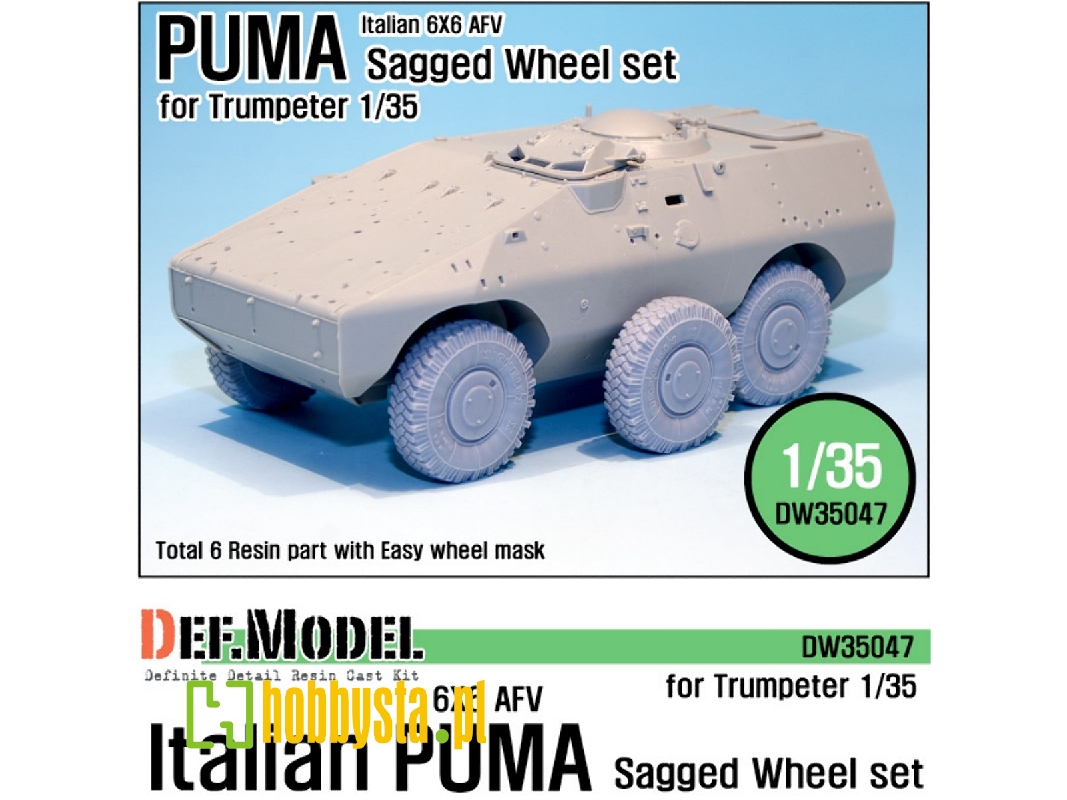 Italian Puma 6x6 Afv Sagged Wheel Set (For Trumpeter 1/35) - zdjęcie 1