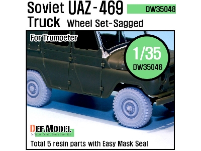 Soviet Uaz-469 Sagged Wheel Set (For Trumpeter 1/35) - zdjęcie 1