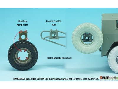 Gaz-233014 Sts Tiger Sagged Wheel Set (For Meng,xact 1/35) - zdjęcie 14