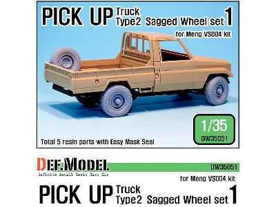 Pick Up Truck Type 2 Sagged Wheel Set 1 (For Meng Vs004 1/35) - zdjęcie 1