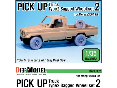 Pick Up Truck Type 2 Sagged Wheel Set 1 (For Meng Vs004 1/35) - zdjęcie 11