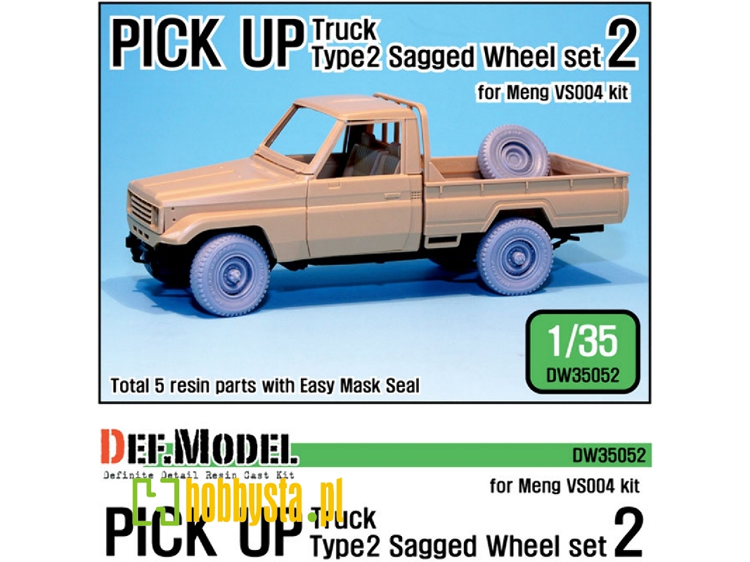 Pick Up Truck Type 2 Sagged Wheel Set 2 (For Meng Vs004 1/35) - zdjęcie 1 Pick Up Truck Type 2 Sagged Wheel Set 2 (For Meng Vs004 1/35) - zdjęcie 1