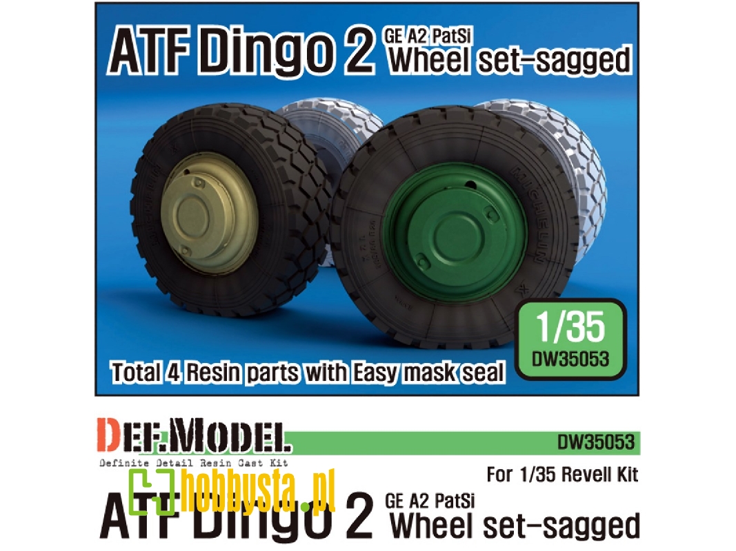 Dingo 2 Atf Sagged Wheel Set (For Revell 1/35) - zdjęcie 1 Dingo 2 Atf Sagged Wheel Set (For Revell 1/35) - zdjęcie 1