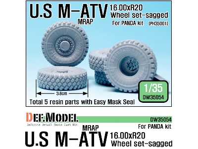 Us Army M-atv 'big' Sagged Wheel Set (For Panda 1/35) - zdjęcie 1