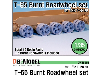 T-55 Burnt Roadwheel Set (For T-55 Kit 1/35) - zdjęcie 1