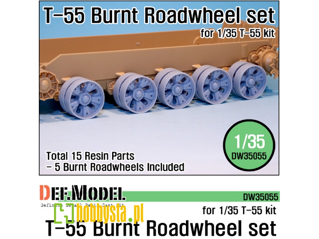 T-55 Burnt Roadwheel Set (For T-55 Kit 1/35) - zdjęcie 1